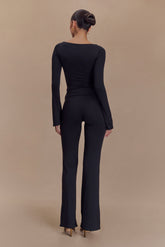 Preston Modal Long Sleeve Top - Black